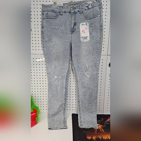 Seven7 Jeans High Rise Tummyless Size 14 Ripped Skinny Jeans Amsterdam Wash - Picture 1 of 6